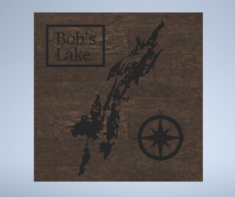 Bob's Lake Bathymetric Map / Wall Mount